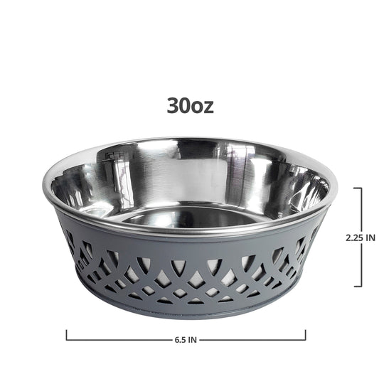 Stainless Steel Country Farmhouse Dog Bowl 30OZ