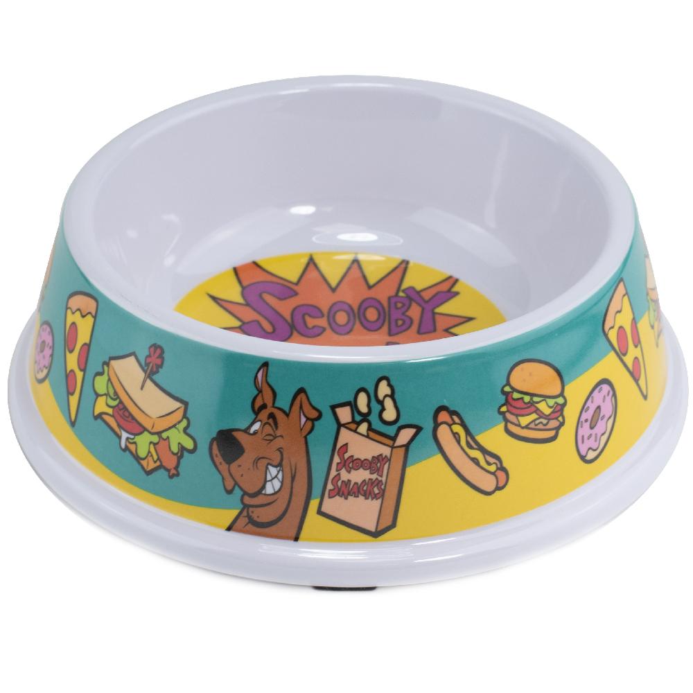 SINGLE MELAMINE PET BOWL - 7.5 (16OZ) - SCOOBY DOO SCOOBY SNACKS + SCOOBY DOO WINKING SNACKS SCATTERED