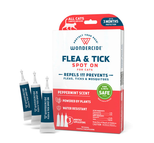 Wondercide Tratamiento Tópico (Spot On) contra Pulgas y Garrapatas para Gatos – Aroma Menta
