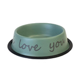 I LOVE YOU SO MUCH Matte Green Dog Bowl
