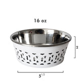 Stainless Steel Country Farmhouse Dog Bowl 30OZ
