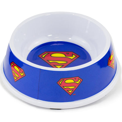 SINGLE MELAMINE PET BOWL - 7.5 (16OZ) - SUPERMAN SHIELD BLUE