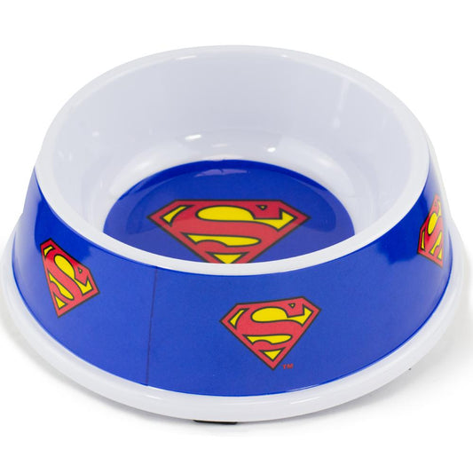 SINGLE MELAMINE PET BOWL - 7.5 (16OZ) - SUPERMAN SHIELD BLUE