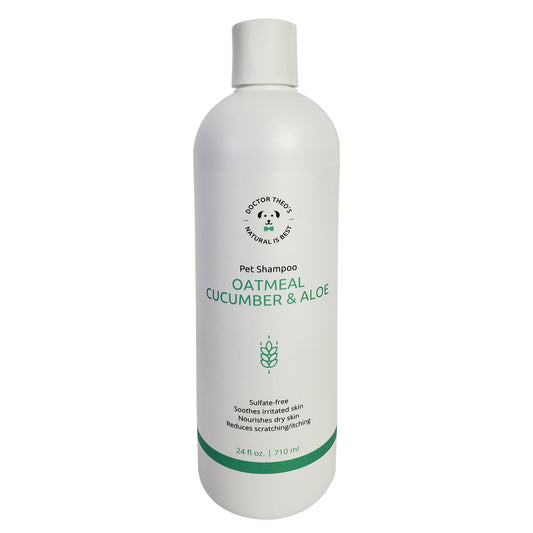 Dr. Theo's Dog Shampoo - Oatmeal, Cucumber & Aloe - Made in USA - 24 oz