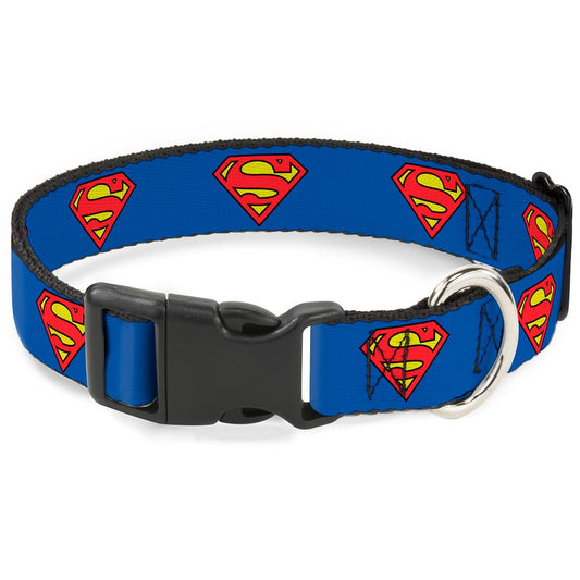 "Collar con clip de plástico - Escudo de Superman azul"